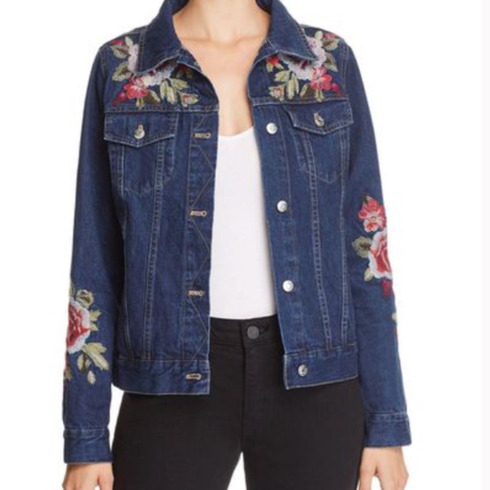 JOHNNY WAS Embroidered Desi Denim Jacket
